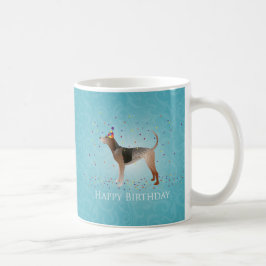 Caneca De Café Design de Aniversário Feliz do Coonhound Americano