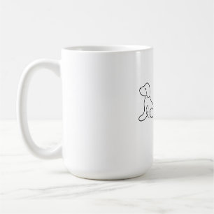 Caneca De Café Design de Arte da Linha da Mãe de Cachorro Sobre