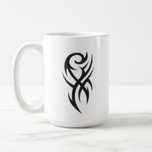 Caneca De Café Design de arte de linha inspirado em tatuagem clás
