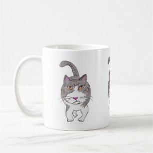 Caneca De Café Design de Arte de Pet Doodle, Gatinho de Crank