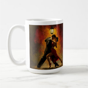 Caneca De Café ✨Design de Arte Romântica de Casal de Tango Elegan