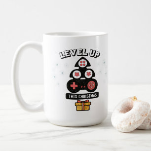 Caneca De Café Design de Árvore de Férias de Controlador de Jogos
