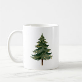 Caneca De Café Design de Árvore de Natal Minimalista