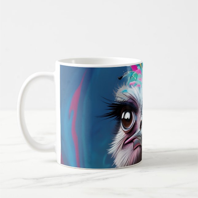 Caneca De Café Design de avestruz único (Esquerda)