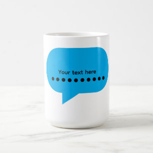 Caneca De Café Design de Balão de Fala Personalizado – Texto Pers