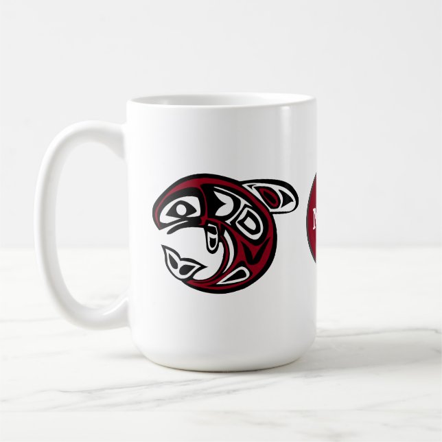 Caneca De Café Design de Baleia Assassina Monograma Orca (Esquerda)