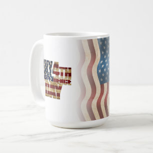 Caneca De Café Design de Bandeira Patriótica do Dia 4 de Julho