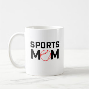 Caneca De Café Design de Baseball de Mãe Esportiva