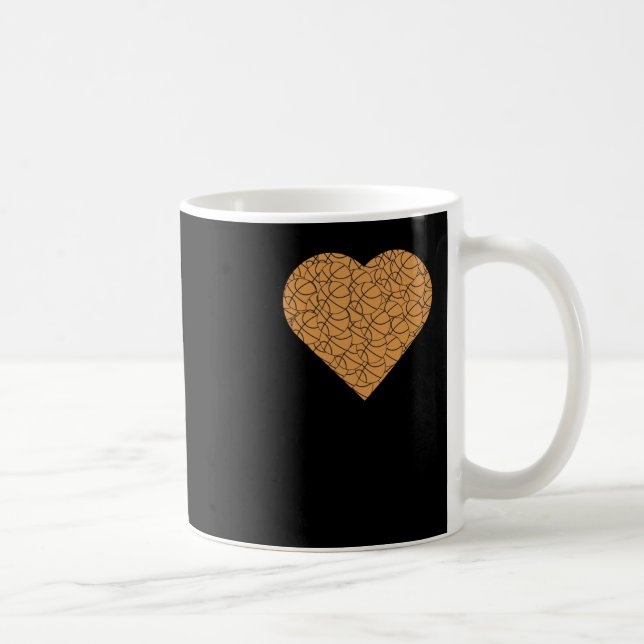 Caneca De Café Design de basquetebol Heart Love (Direita)
