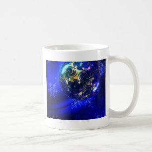 Caneca De Café Design de bauble de natal azul elétrico, personali