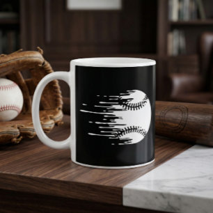 Caneca De Café Design de Beisebol Pingando para Fãs de Esportes O