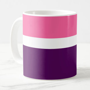 Caneca De Café Design de Bloco de Cores Simples Púrpura, Cor-de-R