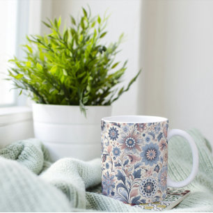 Caneca De Café Design de Boêmia Floral - Estilo Boho Vibrante