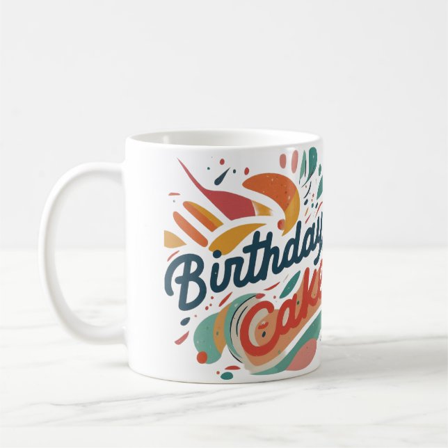 Caneca De Café Design de Bolo de Aniversário (Esquerda)