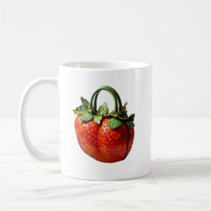 Caneca De Café Design de Bolsa de Morango - Verão hiperrealista