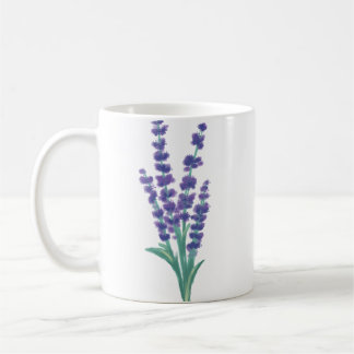 Caneca De Café Design de Botânica de Aquarela Elegante Lavanda