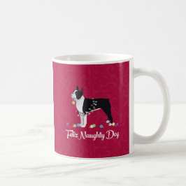 Caneca De Café Design de Cachorro Malvado Black Boston Terrier Fe