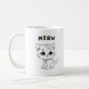 Caneca De Café Design de café de gato bonito