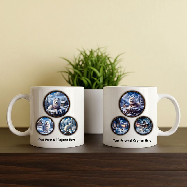 Caneca De Café Design de Café Samoyed de 6 Imagens (Criador carregado)