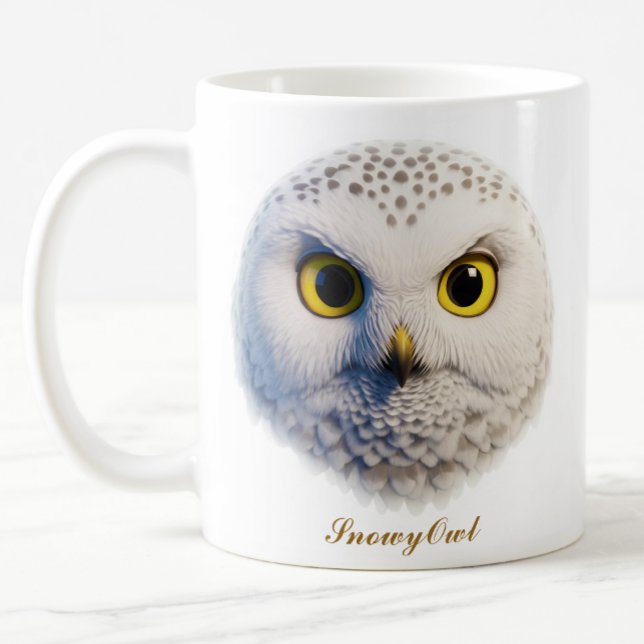 Caneca De Café Design de café SnowyOwl de duas faces (Criador carregado)