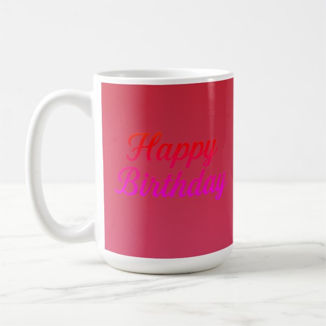 Caneca De Café Design de Caligrafia de Aniversário Elegante (Esquerda)