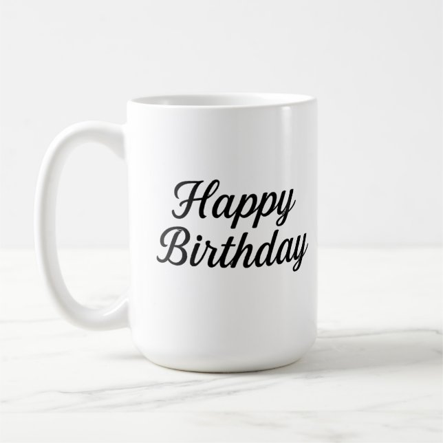 Caneca De Café Design de Caligrafia de Aniversário Elegante (Esquerda)