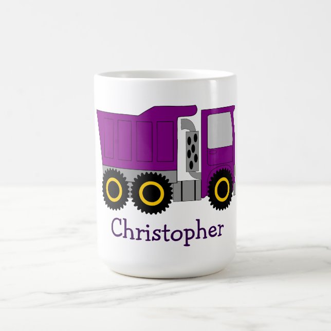 Caneca De Café Design de caminhão roxo personalizado (Centro)