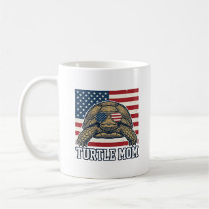 Caneca De Café Design de Camisa da Mãe Tartaruga Patriótica Vinta