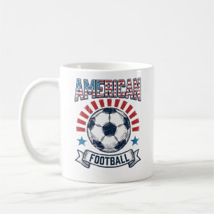 Caneca De Café Design de Camisa de Bola de Futebol Americano Vint