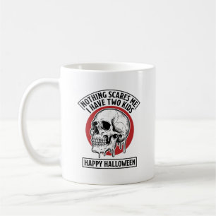 Caneca De Café Design de Camisa de Caveira de Duas Crianças engra