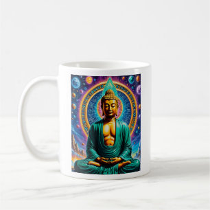 Caneca De Café Design de Camisa do Universo de Buda Cósmica Radia