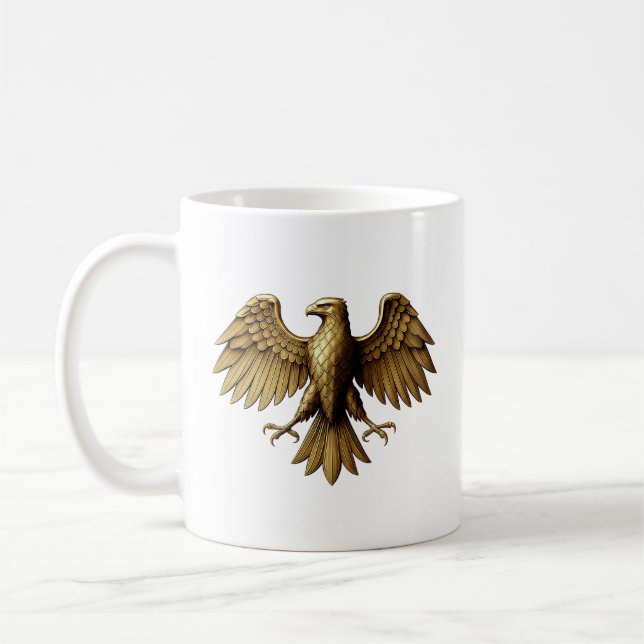 Caneca De Café Design de Camisa T da Águia ouro | Gráfico de aves (Esquerda)