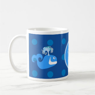 Caneca De Café Design de Caractere de Baleia Feliz e Cugado Perso