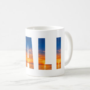 Caneca De Café Design de Carta de Foto Personalizada BALI