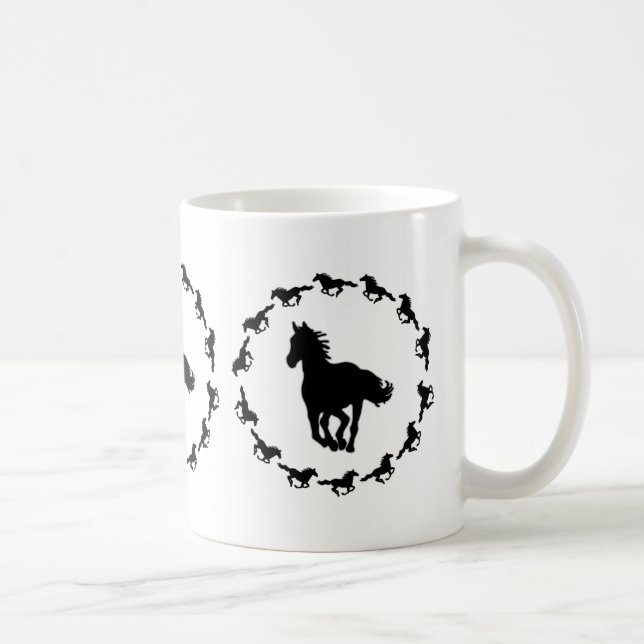 Caneca De Café Design de cavalo Silhouette (Direita)