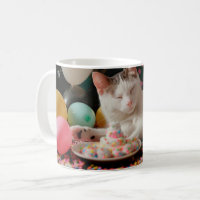 Design de Celebração de Aniversário de Gato Adoráv