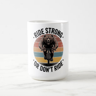 Caneca De Café Design de Ciclista Vintage Pôr do Sol Bear Cycling