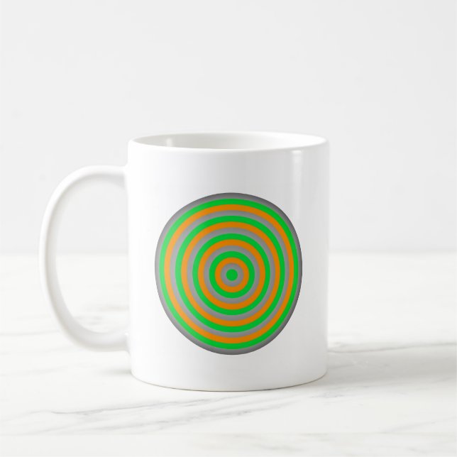 Caneca De Café Design de Círculo Concentrado Colorido Personalizá (Esquerda)