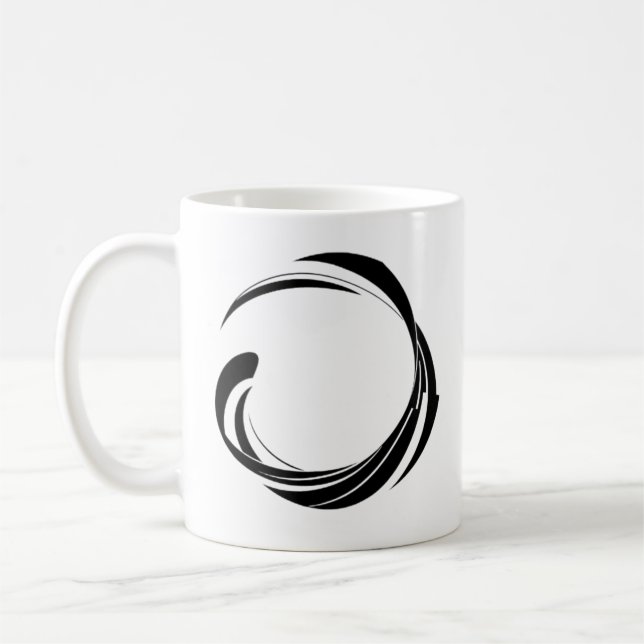 Caneca De Café Design de Círculo de Redemoinho Abstrato – obra de (Esquerda)