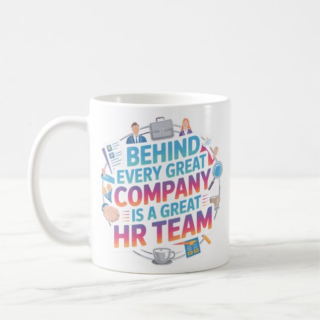 Caneca De Café Design de Citação de Agradecimento à Equipe de RH  (Esquerda)