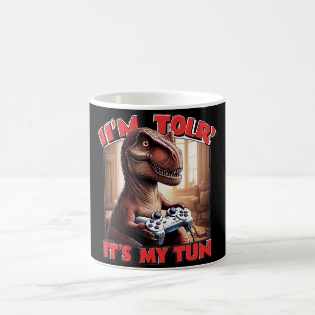 Caneca De Café Design de Citação de Gamer T-Rex Engraçado (Centro)
