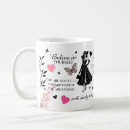 Caneca De Café Design de Citação Motivacional Feminina