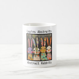 Caneca De Café Design de coelhos abstratos