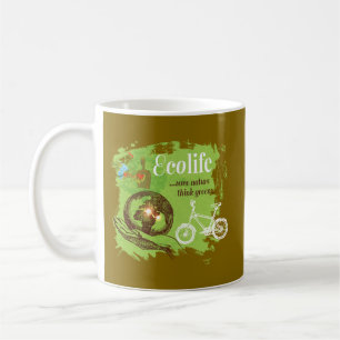 Caneca De Café Design de Consciência Ambiental para Amantes da Na