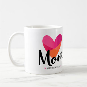 Caneca De Café Design de Coração de Mãe Moderna Fofa