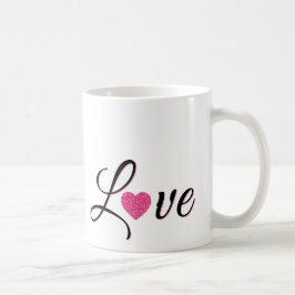 Caneca De Café Design de Coração Pontilhado Minimalista