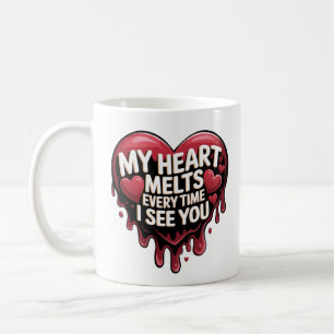 Caneca De Café Design de Coração Romântico