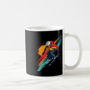 Caneca De Café Design de Corredor de Esqui Antigo - Retrô