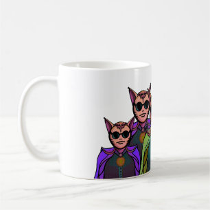 Caneca De Café Design de Criaturas Felinas para Raquete de Pickle