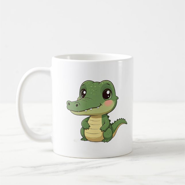 Caneca De Café Design de crocodilo de bebê (Esquerda)
